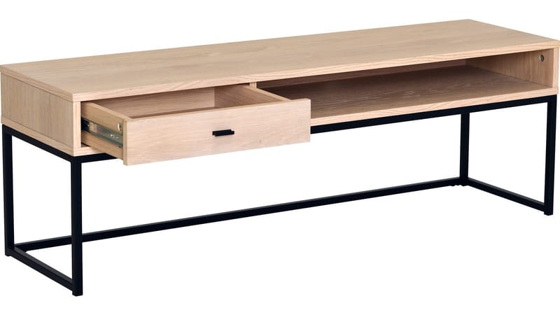 TV-benk Eiknor 120 cm - Hvitpigmentert eik / brunlakkert eikefiner - Møbler - Mediamøbel & tv møbel - TV-benk & mediabenk