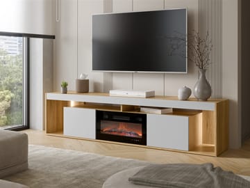 TV-benk FIORE - Brun og grå - Møbler - Mediamøbel & tv møbel - TV-benk & mediabenk