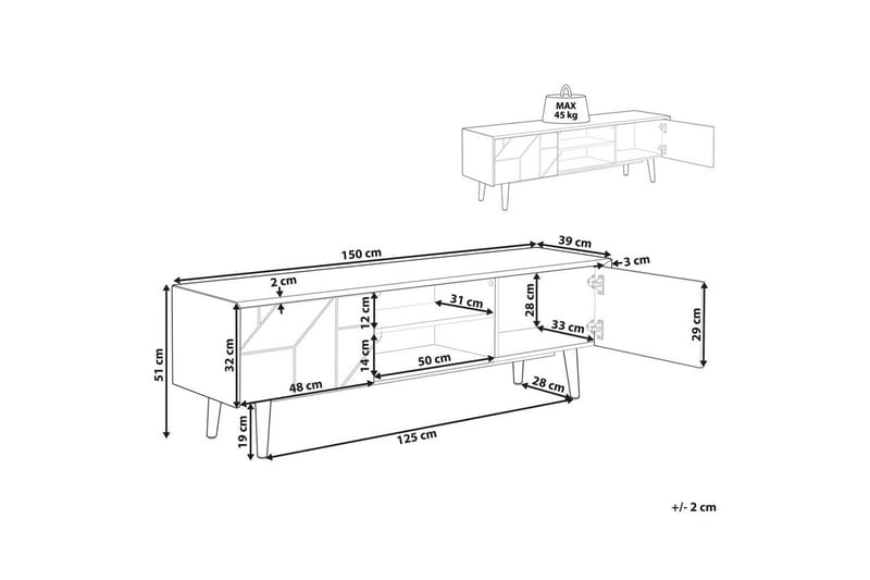 TV-benk Franklin - Møbler - Mediamøbel & tv møbel - TV-benk & mediabenk
