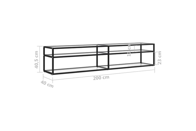 TV-benk gjennomsiktig 200x40x40,5 cm herdet glass - Gjennomsiktig - Møbler - Mediamøbel & tv møbel - TV-benk & mediabenk