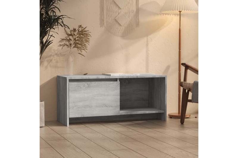 TV-benk grå sonoma eik 90x35x40 cm sponplate - Grå - Møbler - Mediamøbel & tv møbel - TV-benk & mediabenk