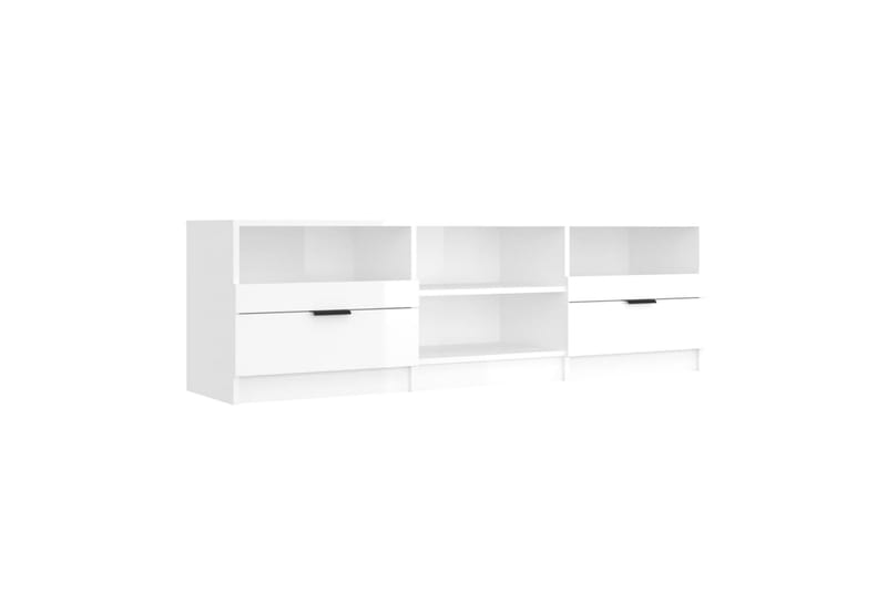 TV-benk høyglans hvit 150x33,5x45 cm konstruert tre - Hvit - Møbler - Mediamøbel & tv møbel - TV-benk & mediabenk