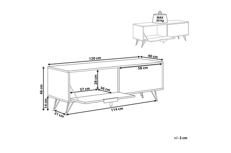 TV-benk Halston Lyst tre, svart - Lyst tre, svart - Møbler - Mediamøbel & tv møbel - TV-benk & mediabenk