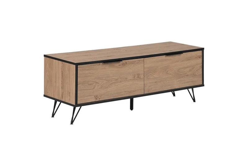 TV-benk Halston Lyst tre, svart, Lyst tre, svart