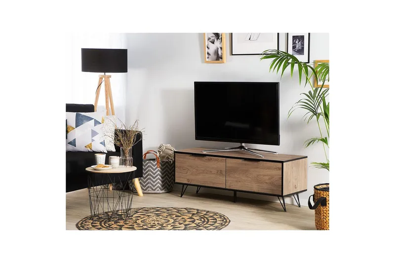 TV-benk Halston Lyst tre, svart - Lyst tre, svart - Møbler - Mediamøbel & tv møbel - TV-benk & mediabenk