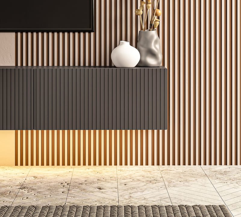 TV-benk Hanah Home Ada (180 x 28,6 x 31,4 cm) Antrasitt - Antrasitt - Møbler - Mediamøbel & tv møbel - TV-benk & mediabenk