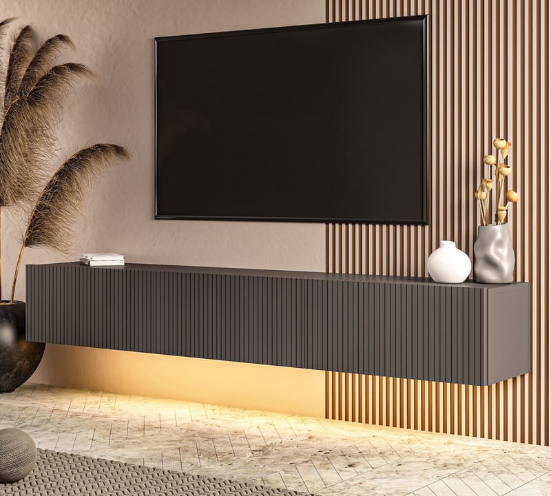 TV-benk Hanah Home Ada (180 x 28,6 x 31,4 cm) Antrasitt - Antrasitt - Møbler - Mediamøbel & tv møbel - TV-benk & mediabenk