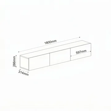 TV-benk Hanah Home Ada (180 x 28,6 x 31,4 cm) Hvit - Hvit - Møbler - Mediamøbel & tv møbel - TV-benk & mediabenk