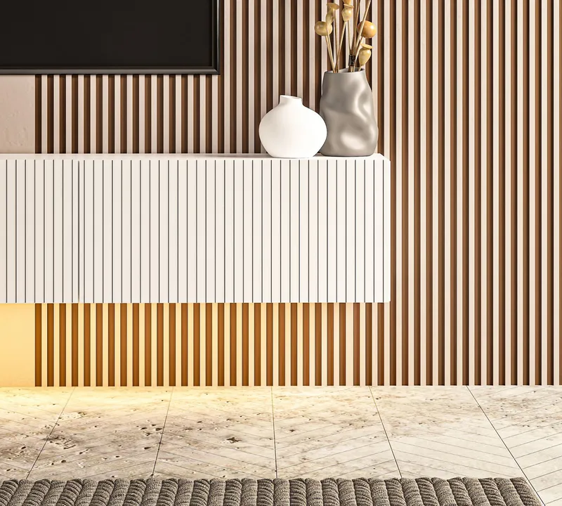 TV-benk Hanah Home Ada (180 x 28,6 x 31,4 cm) Hvit - Hvit - Møbler - Mediamøbel & tv møbel - TV-benk & mediabenk