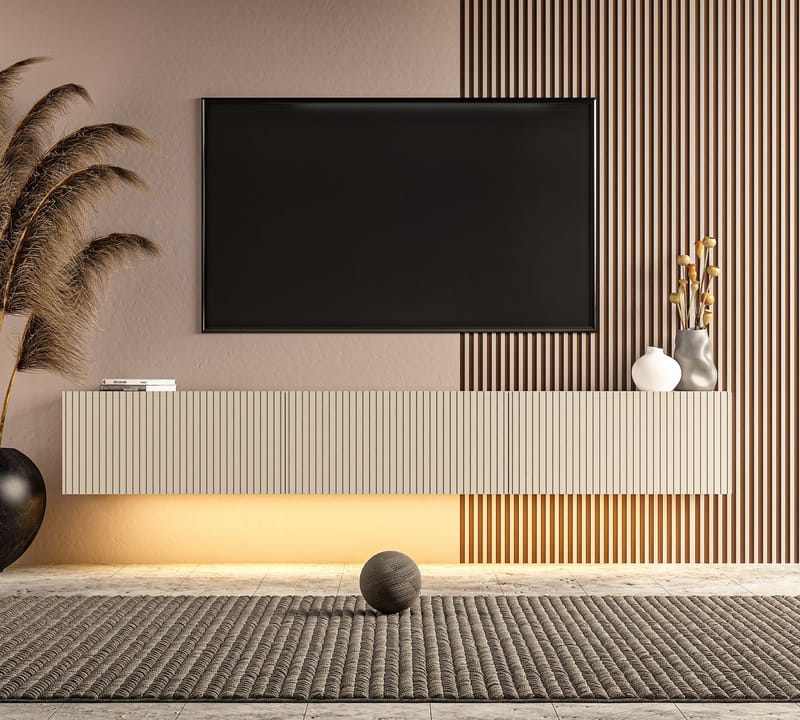 TV-benk Hanah Home Ada (180 x 28,6 x 31,4 cm) Sandstone - Sandstone - Møbler - Mediamøbel & tv møbel - TV-benk & mediabenk