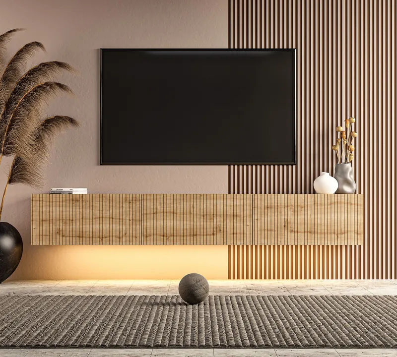 TV-benk Hanah Home Ada (180 x 28,6 x 31,4 cm) Sapphire Oak - Sapphire Oak - Møbler - Mediamøbel & tv møbel - TV-benk & mediabenk