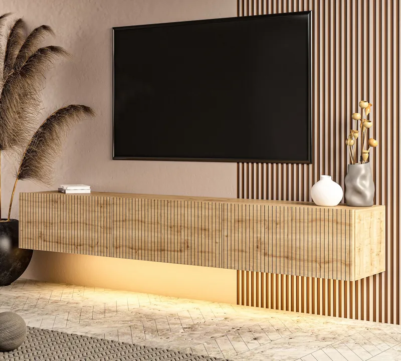 TV-benk Hanah Home Ada (180 x 28,6 x 31,4 cm) Sapphire Oak - Sapphire Oak - Møbler - Mediamøbel & tv møbel - TV-benk & mediabenk