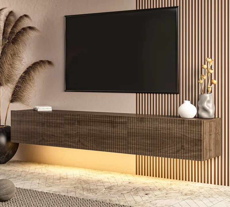 TV-benk Hanah Home Ada (180 x 28,6 x 31,4 cm) Valnøtt - Valnøtt - Møbler - Mediamøbel & tv møbel - TV-benk & mediabenk