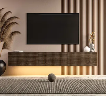 TV-benk Hanah Home Ada (180 x 28,6 x 31,4 cm) Valnøtt - Valnøtt - Møbler - Mediamøbel & tv møbel - TV-benk & mediabenk
