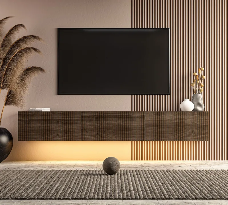 TV-benk Hanah Home Ada (180 x 28,6 x 31,4 cm) Valnøtt - Valnøtt - Møbler - Mediamøbel & tv møbel - TV-benk & mediabenk
