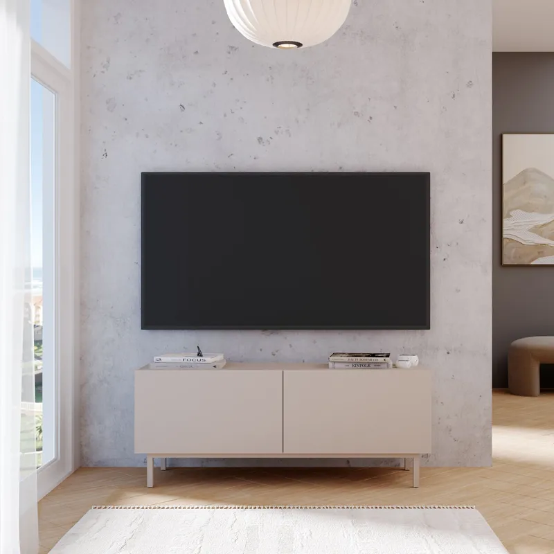 TV-benk Hanah Home Coast (120 x 47,3 x 36,8 cm) Sand - Sand - Møbler - Mediamøbel & tv møbel - Mediestativ & veggfeste