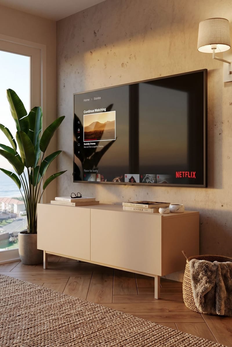 TV-benk Hanah Home Coast (120 x 47,3 x 36,8 cm) Sand - Sand - Møbler - Mediamøbel & tv møbel - Mediestativ & veggfeste