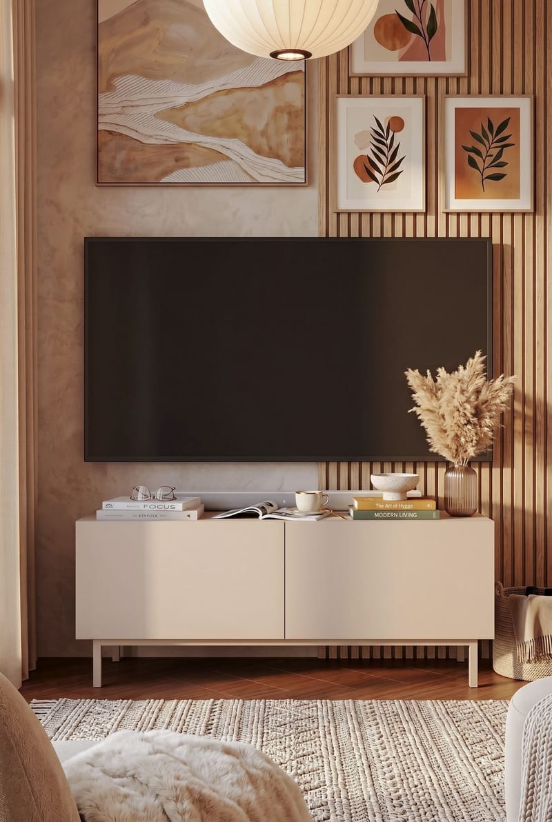 TV-benk Hanah Home Coast (120 x 47,3 x 36,8 cm) Sand - Sand - Møbler - Mediamøbel & tv møbel - Mediestativ & veggfeste