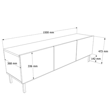 TV-benk Hanah Home Coast (150 x 47,3 x 36,8 cm) Sand - Sand - Møbler - Mediamøbel & tv møbel - TV-benk & mediabenk