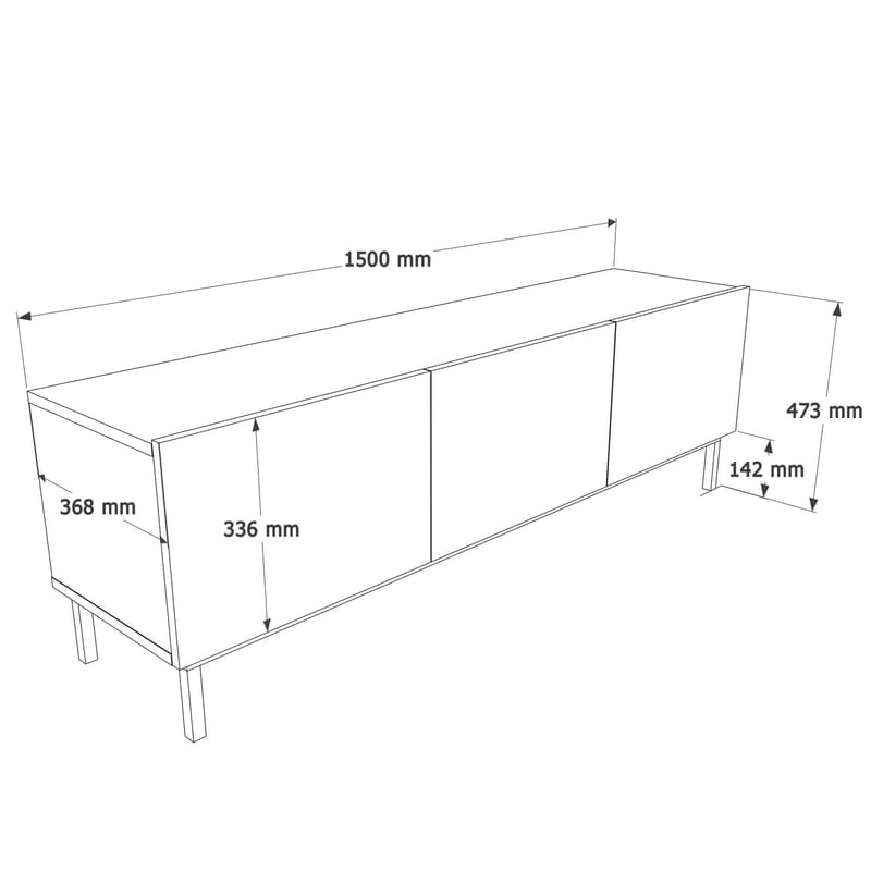 TV-benk Hanah Home Coast (150 x 47,3 x 36,8 cm) Sand - Sand - Møbler - Mediamøbel & tv møbel - TV-benk & mediabenk