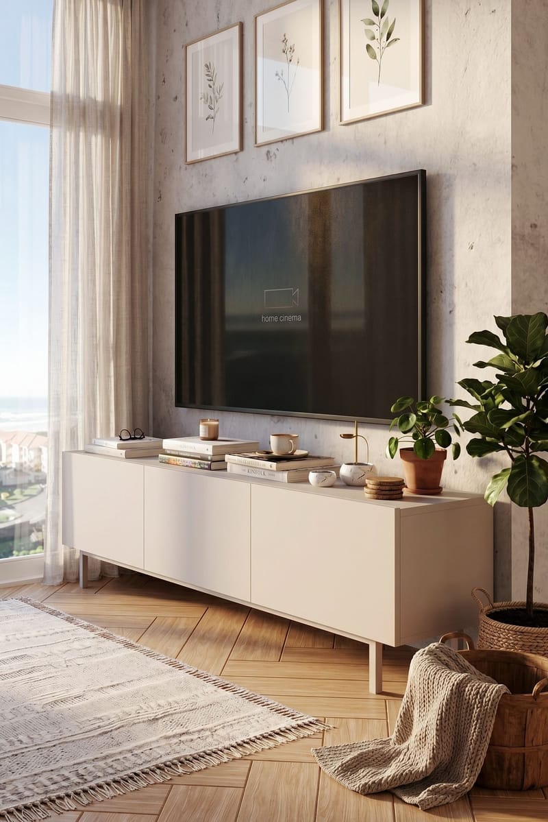 TV-benk Hanah Home Coast (180 x 47,3 x 36,8 cm) Sand - Sand - Møbler - Mediamøbel & tv møbel - TV-benk & mediabenk