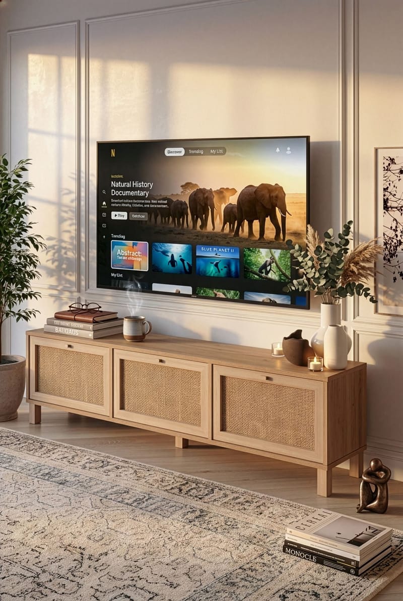 TV-benk Hanah Home Dune (180 x 45,6 x 32 cm) Eik - Eik - Møbler - Mediamøbel & tv møbel - TV-benk & mediabenk