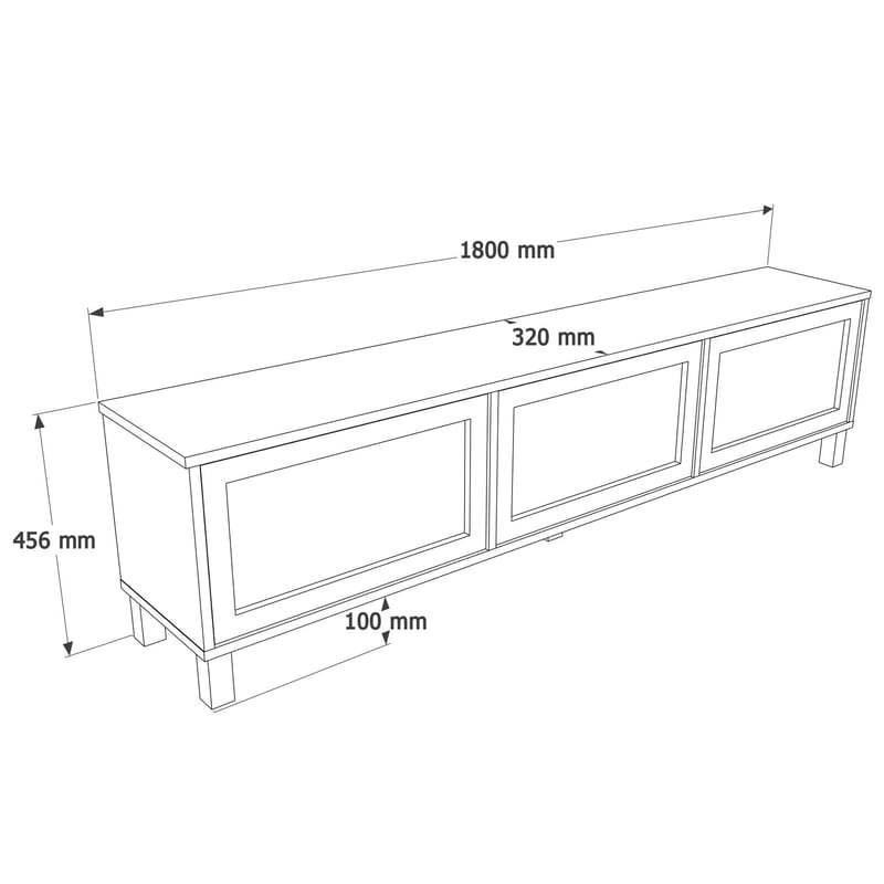 TV-benk Hanah Home Dune (180 x 45,6 x 32 cm) Eik - Eik - Møbler - Mediamøbel & tv møbel - TV-benk & mediabenk