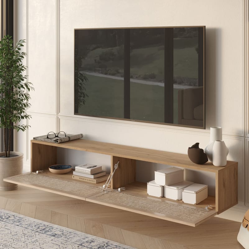 TV-benk Hanah Home Future (180 x 29,6 x 29,8 cm) Eik - Eik - Møbler - Mediamøbel & tv møbel - TV-benk & mediabenk