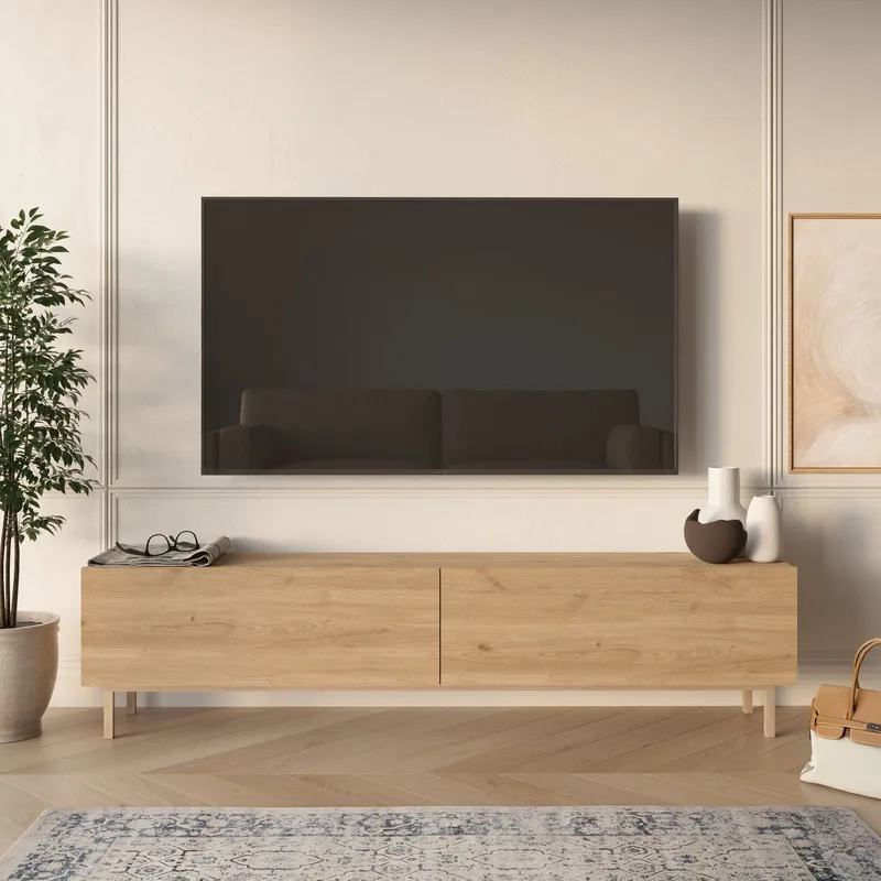 TV-benk Hanah Home Future (180 x 43,3 x 31,6 cm) Eik - Eik - Møbler - Mediamøbel & tv møbel - TV-benk & mediabenk