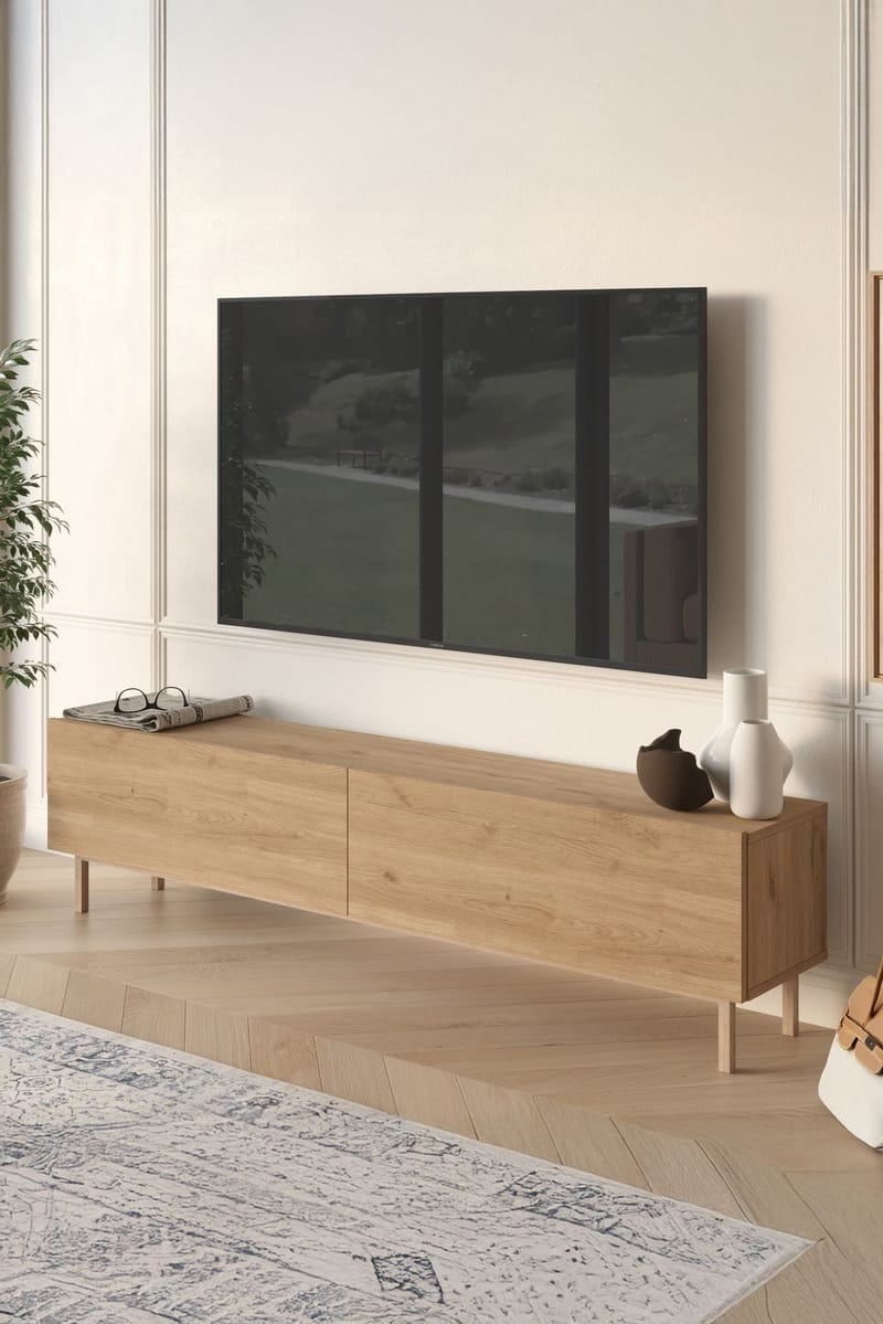 TV-benk Hanah Home Future (180 x 43,3 x 31,6 cm) Eik - Eik - Møbler - Mediamøbel & tv møbel - TV-benk & mediabenk