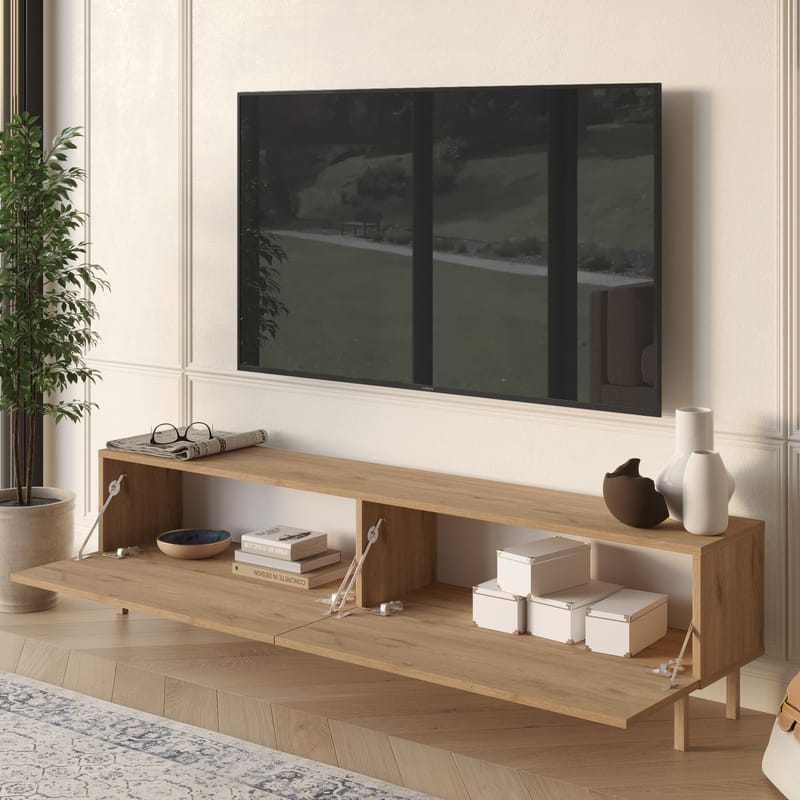 TV-benk Hanah Home Future (180 x 43,3 x 31,6 cm) Eik - Eik - Møbler - Mediamøbel & tv møbel - TV-benk & mediabenk