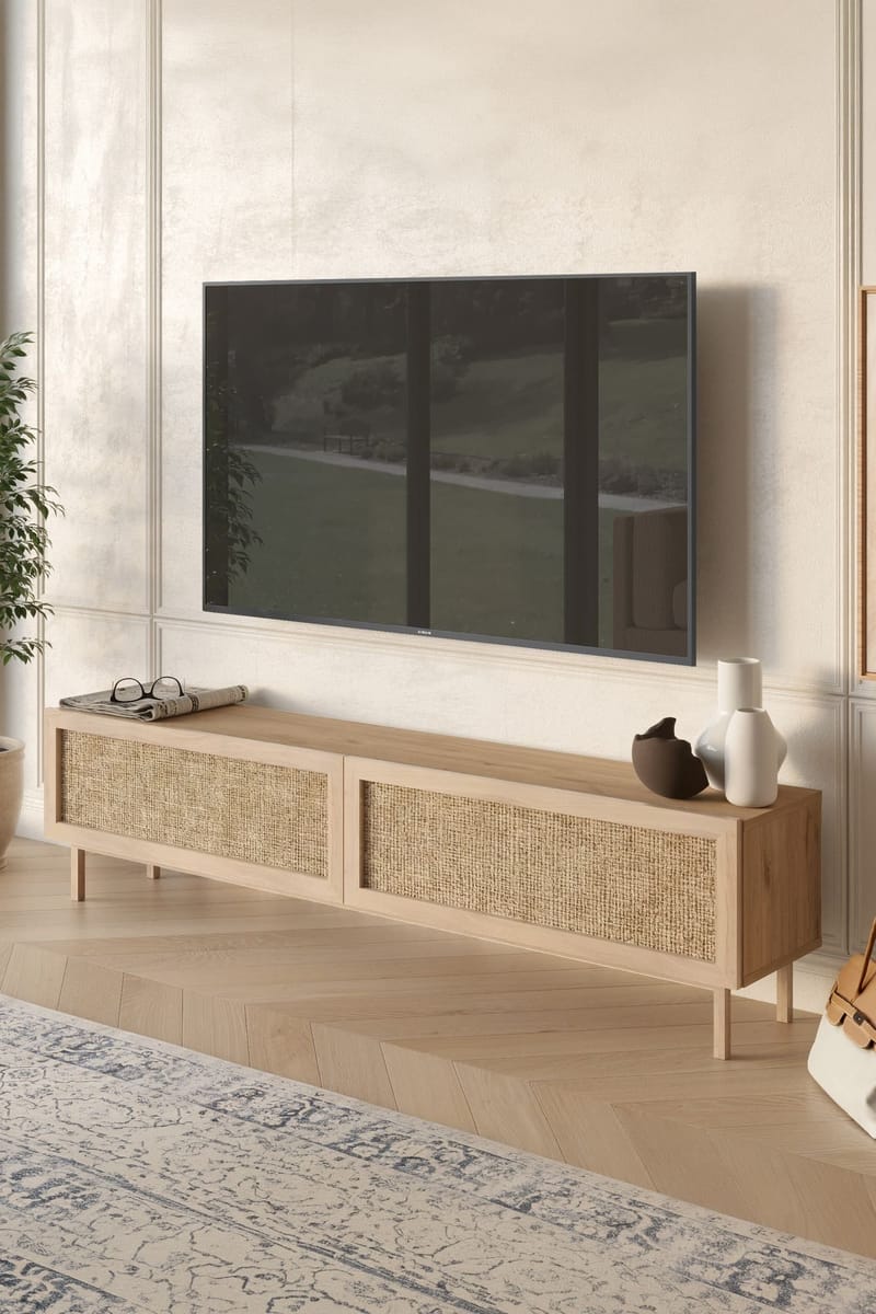 TV-benk Hanah Home Future V2 (180 x 43,3 x 31,6 cm) Eik - Eik - Møbler - Mediamøbel & tv møbel - TV-benk & mediabenk