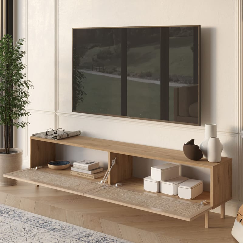 TV-benk Hanah Home Future V2 (180 x 43,3 x 31,6 cm) Eik - Eik - Møbler - Mediamøbel & tv møbel - TV-benk & mediabenk