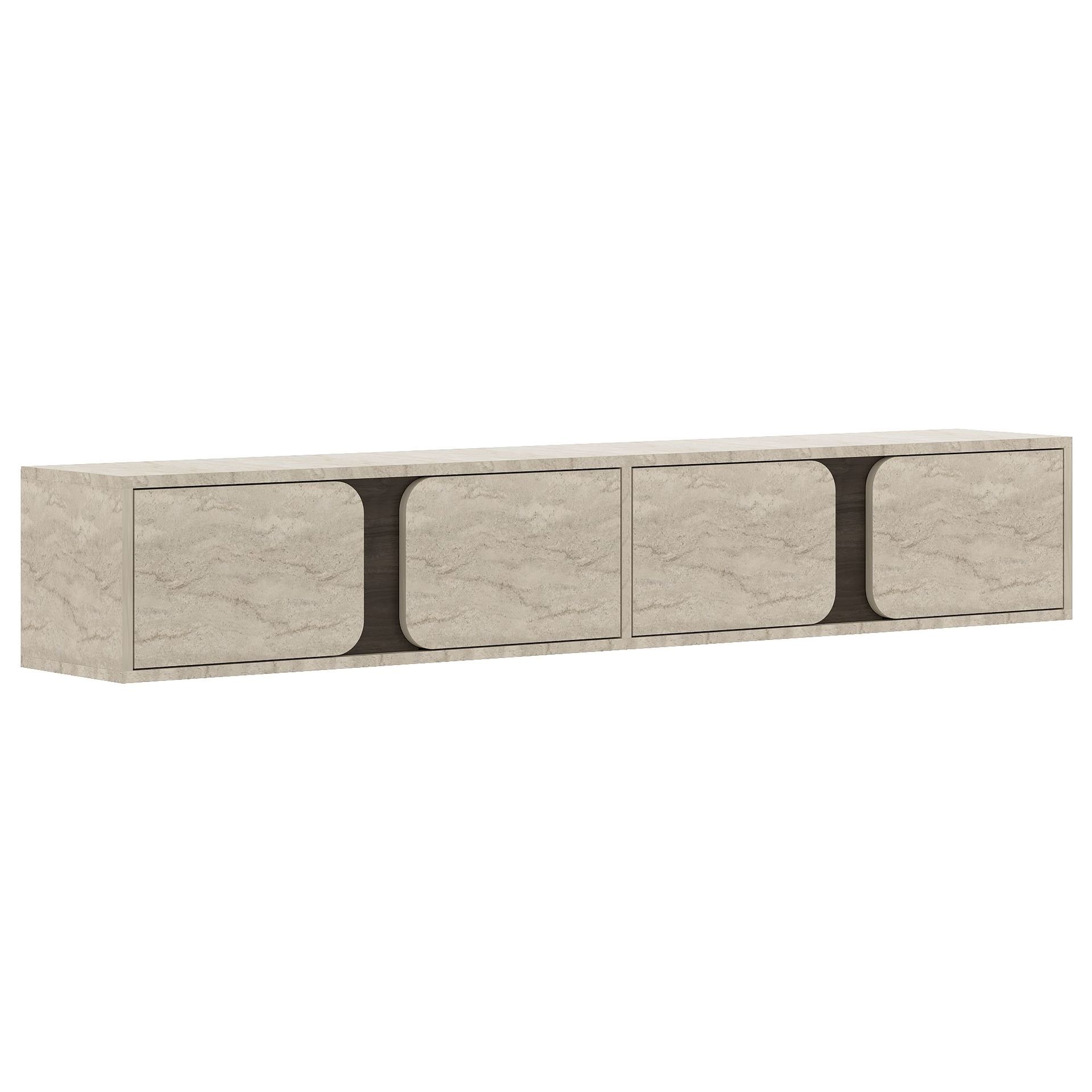 TV-benk Hanah Home Helen (180 x 30 x 30 cm) Travertin valnøtt - Travertin og valnøtt