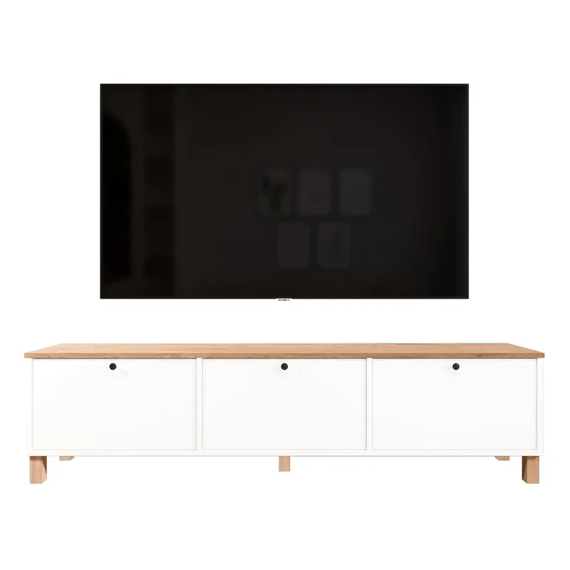 TV-benk Hanah Home Nord (180 x 45,6 x 32 cm) Hvit eik, Hvit og eik