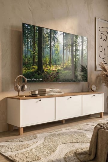 TV-benk Hanah Home Nord (180 x 45,6 x 32 cm) Hvit eik - Hvit og eik - Møbler - Mediamøbel & tv møbel - TV-benk & mediabenk