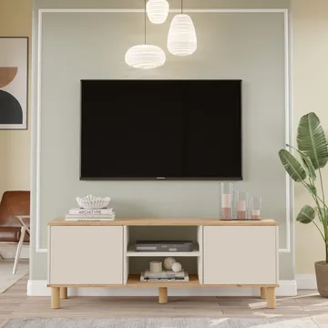 TV-benk Homitis Alston (160 x 59,1 x 40 cm) Eik kashmir - Møbler - Mediamøbel & tv møbel - TV-benk & mediabenk