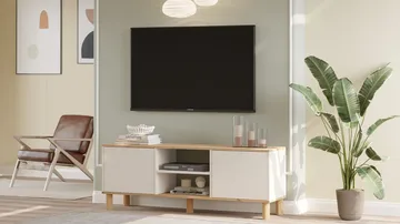 TV-benk Homitis Alston (160 x 59,1 x 40 cm) Eik kashmir - Møbler - Mediamøbel & tv møbel - TV-benk & mediabenk