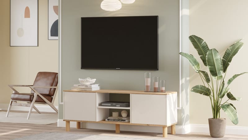 TV-benk Homitis Alston (160 x 59,1 x 40 cm) Eik kashmir - Møbler - Mediamøbel & tv møbel - TV-benk & mediabenk