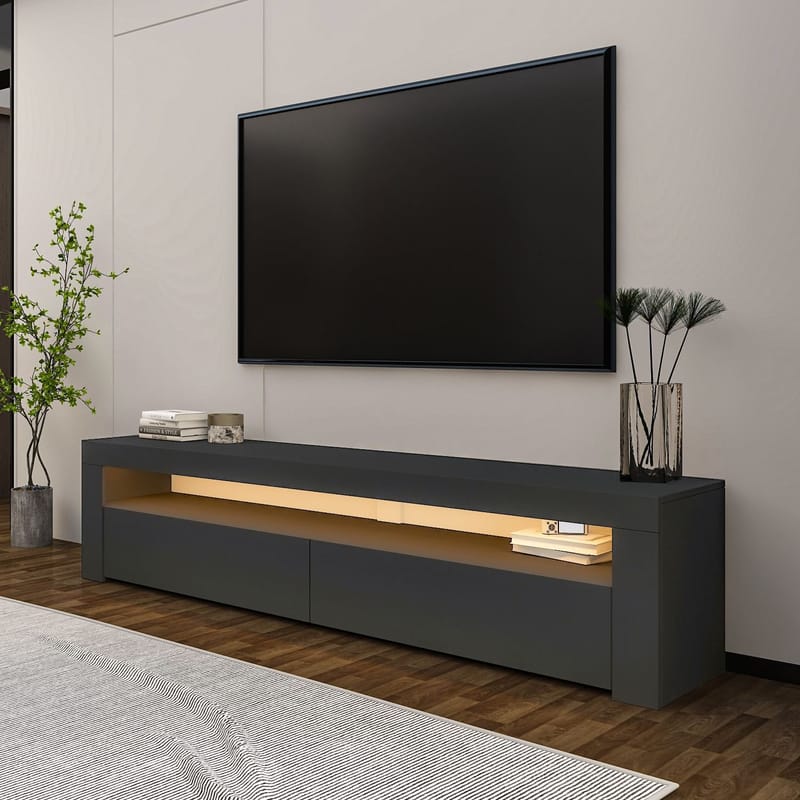 TV-benk Homitis Bati (150 x 46,8 x 36,8 cm) Antrasitt - Møbler - Mediamøbel & tv møbel - TV-benk & mediabenk
