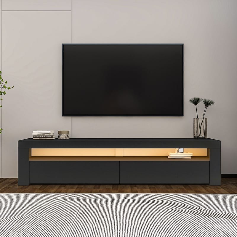 TV-benk Homitis Bati (150 x 46,8 x 36,8 cm) Antrasitt - Møbler - Mediamøbel & tv møbel - TV-benk & mediabenk