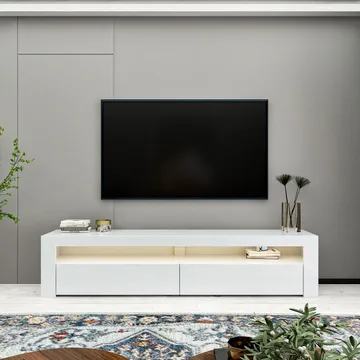TV-benk Homitis Bati (150 x 46,8 x 36,8 cm) Hvit - Møbler - Mediamøbel & tv møbel - TV-benk & mediabenk