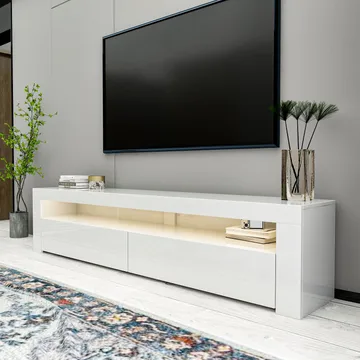 TV-benk Homitis Bati (150 x 46,8 x 36,8 cm) Hvit - Møbler - Mediamøbel & tv møbel - TV-benk & mediabenk