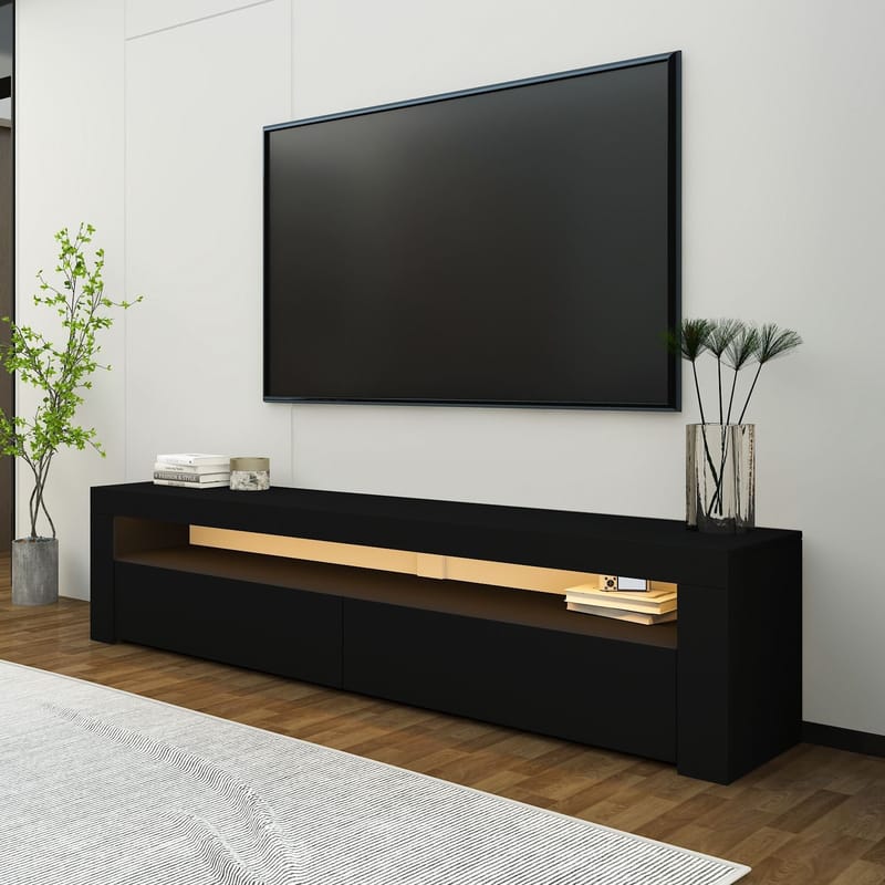 TV-benk Homitis Bati (150 x 46,8 x 36,8 cm) Svart - Møbler - Mediamøbel & tv møbel - TV-benk & mediabenk