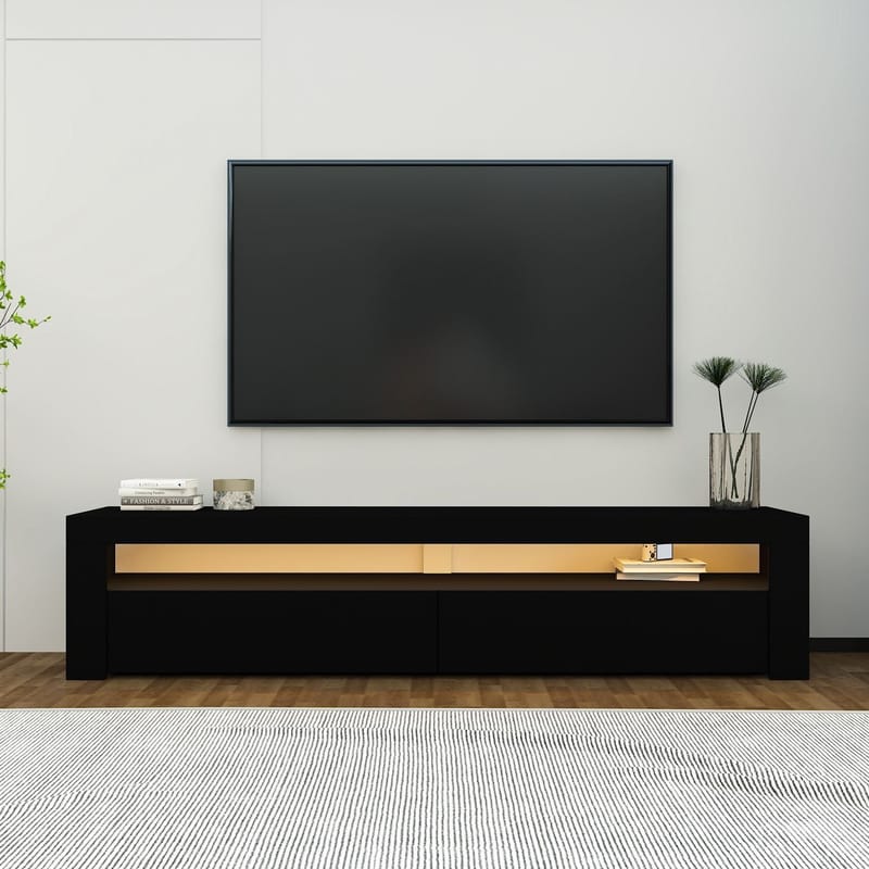 TV-benk Homitis Bati (150 x 46,8 x 36,8 cm) Svart - Møbler - Mediamøbel & tv møbel - TV-benk & mediabenk