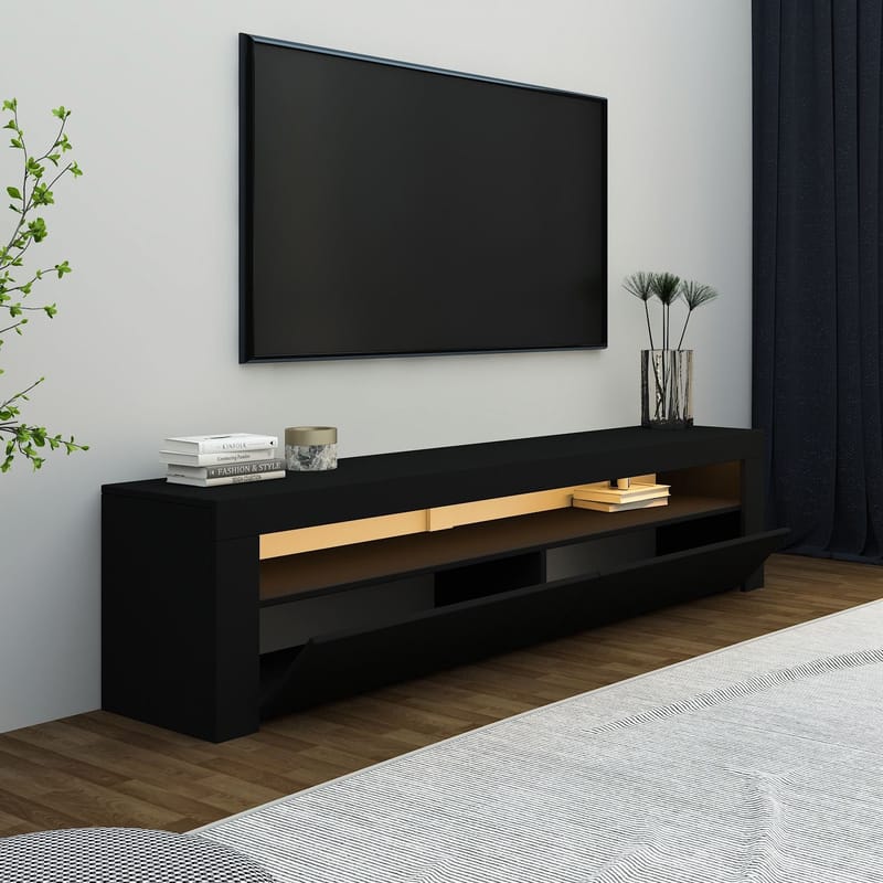 TV-benk Homitis Bati (150 x 46,8 x 36,8 cm) Svart - Møbler - Mediamøbel & tv møbel - TV-benk & mediabenk
