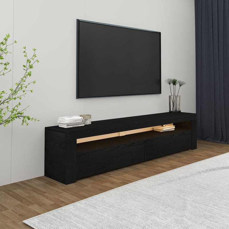 TV-benk Homitis Bati (150 x 46,8 x 36,8 cm) Wood Black - Møbler - Mediamøbel & tv møbel - TV-benk & mediabenk