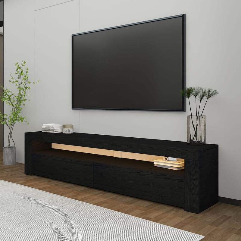 TV-benk Homitis Bati (150 x 46,8 x 36,8 cm) Wood Black - Møbler - Mediamøbel & tv møbel - TV-benk & mediabenk