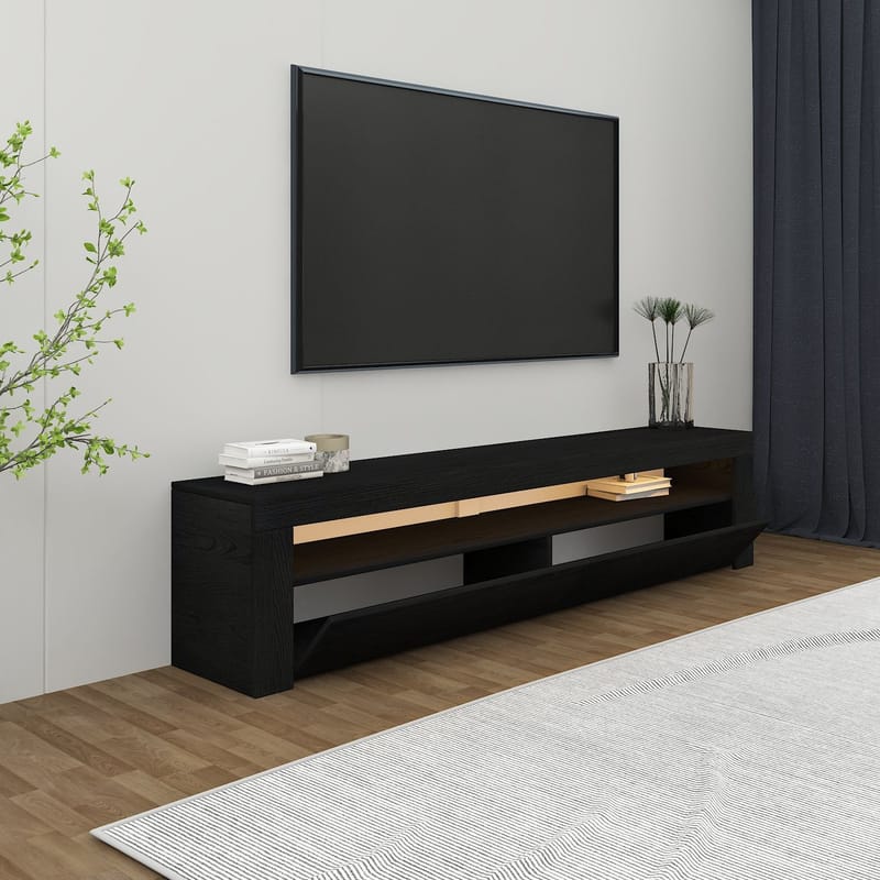 TV-benk Homitis Bati (150 x 46,8 x 36,8 cm) Wood Black - Møbler - Mediamøbel & tv møbel - TV-benk & mediabenk