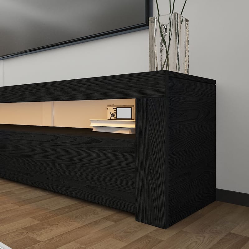 TV-benk Homitis Bati (150 x 46,8 x 36,8 cm) Wood Black - Møbler - Mediamøbel & tv møbel - TV-benk & mediabenk